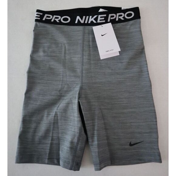 Nike Pro DA0481-084 Women's Sz S Gray Heather High Rise 7" Compression Shorts - Picture 1 of 11